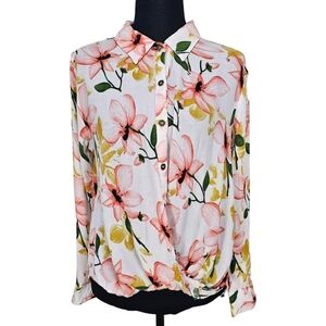 Vacate The Label Floral Print Button Twist Cottagecore Feminine Romantic Top S